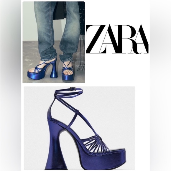 Zara Metallic Heels - Picture 2 of 8
